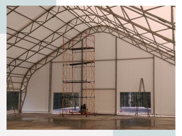 Шатровые ангары в Саяногорске